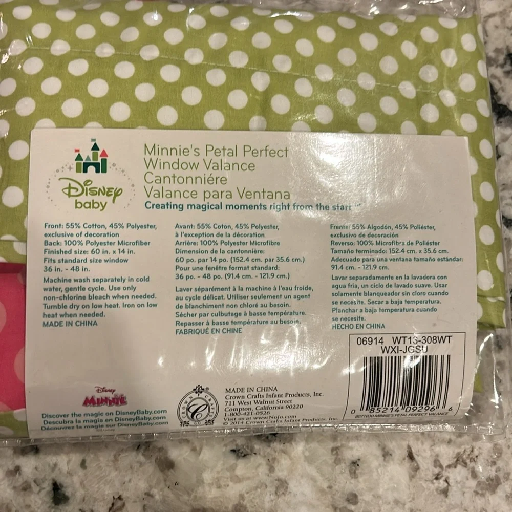 Disney Baby Minnie’s Petal Perfect Window Valance(Pair)